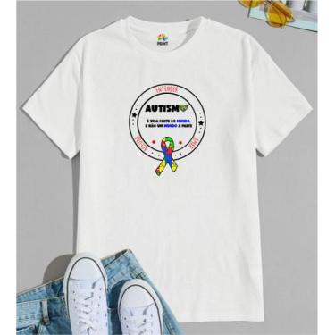 Imagem de Camiseta Adulto Autismo é uma Parte do Mundo e Não um Mundo a Parte Es