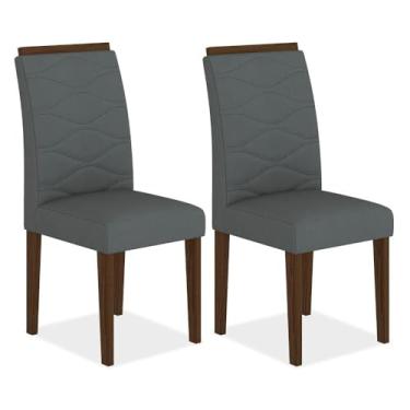 Imagem de Kit 2 Cadeiras Estofadas Everest Comfort Imbuia/suede Cinza - M.a Imbuia/suede Cinza