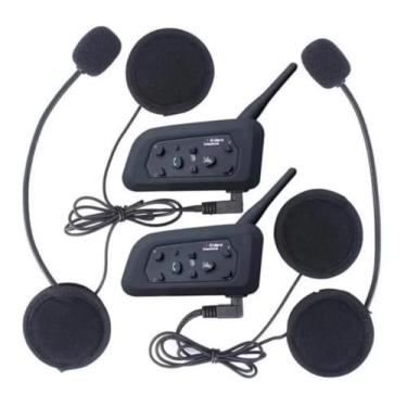 Imagem de Intercomunicador Bluetooth para Capacete de Motocicleta, Alcance de 1200 Metros, À Prova D'Água, para 6 Pilotos