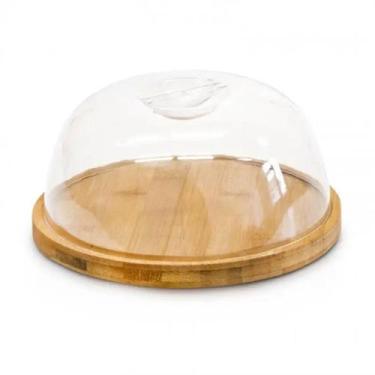 Imagem de Bandeja tampa plastico abs e bambu 19 cm x 19 cm x 7,5 cm - Clink