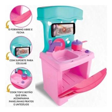 Imagem de Cozinha Infantil Sonho De Menina Brinquedo Infantil Mini Cozinha Fogão