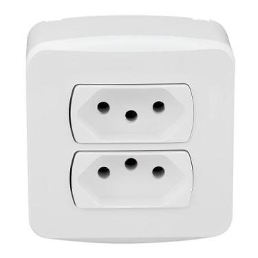 Imagem de Caixa Sobrepor Dx 2 Tomadas 2p+t 10A Branca Miluz Schneider