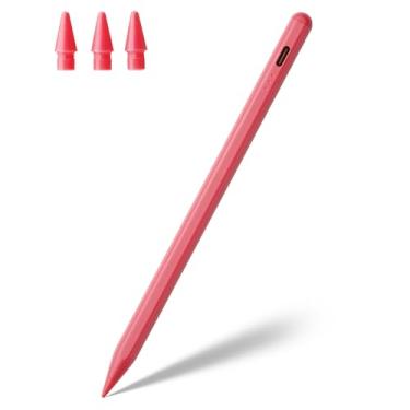Imagem de Caneta Stylus para iPad A16 11ª 10ª 9ª 8ª 7ª 6ª geração, iPad Pro 12.9 11 33.0 cm M4, iPad Air M3 M2 5ª 4ª 3ª geração, iPad Mini A17 Pro 7 6 5, para Apple Pencil Alternative, Palm Rejection (vermelha)