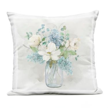 Imagem de Stupell Industries Almofada Country Bunches Bouquet estampada ao ar livre, 45 x 18 x 45, azul