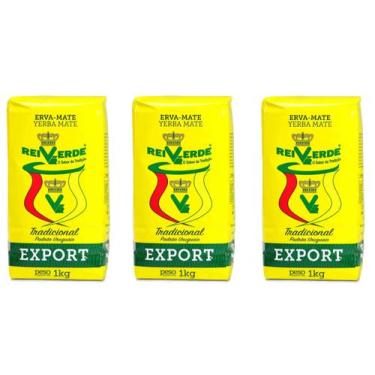 Imagem de Kit 3 Erva Mate Export Tradicional Rei Verde 1kg