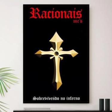 Imagem de Genérico, Quadro Racionais Mc Sobrevivendo Frase Decorativo A3 35x45cm