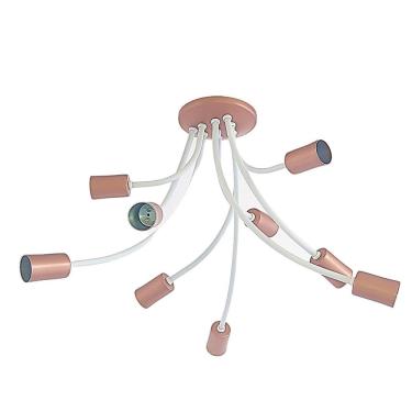 Imagem de Plafon Soprepor Aranha Para 9 Lâmpadas 0165/9.004 Emalustres Branco/Cobre