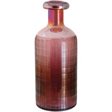 Imagem de Benji Garrafa Decorativa 35X14X14Cm Vidro Rosa Lustrado