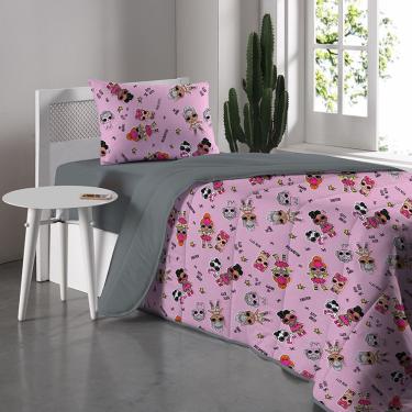 Imagem de Edredom Solteiro Portallar Misto L.O.L Pets 150M X 220 Cinza