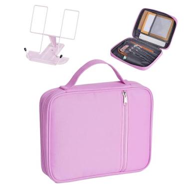 Imagem de DDFS Estojo Para Bíblia Meninas Com Suporte, Capa Rosa, Feito De Tecido Oxford, Capas (Rosa)