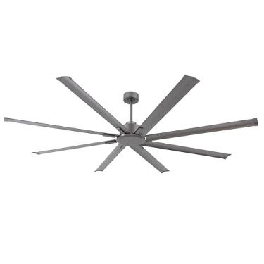 Imagem de LEDLUX Ventilador De Teto 84" Sem Luz, Motor Cc Reversível, Controle Remoto 6 Velocidades, Industrial, 9 Lâminas Alumínio Com 3 Hastes Descida Para Uso Residencial Ou Comercial, Sala Estar/Armazém,