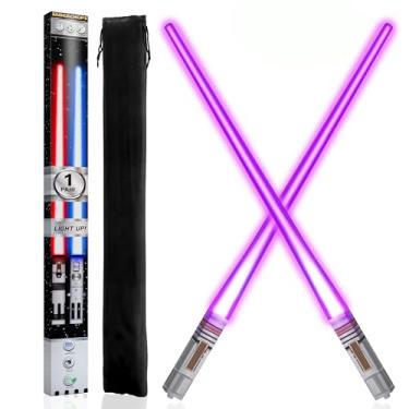 Imagem de Saber Chops Palitos De Sabre Luz Iluminados Star Wars Led Brilhantes, Sushi Reutilizáveis, Sabres - Cabo Removível, Laváveis Na Máquina Lavar Louças, Caixa Presente Premium E Bolsa Transporte Incluí