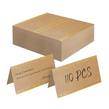 Imagem de Gethelud 110 Peças De Cartões Lugar Kraft, Design Em Folha Ouro, Pequenos Branco, Assentos Delicados, Nome Rústico, Acompanhante Para Casamento, Mesa, Jantares, Recepções (2" X 3,5")