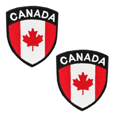 Imagem de 2 peças, emblema da bandeira do Canadá, aplique bordado, ferro na costura, escudo de folha de bordo canadiens, emblema nacional para jaquetas, jeans, jersey, motociclista, futebol, roupas, uniforme