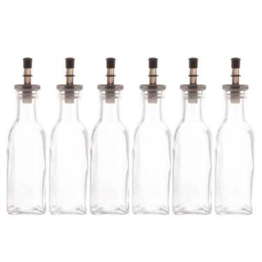 Imagem de Kit 6 Garrafas de Vidro para Azeite Vinagre com Bico Dosador 200ml Lyo