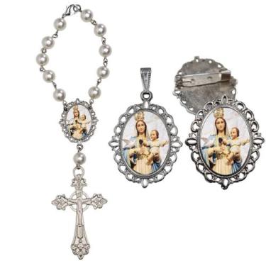 Imagem de Terço de Carro Nossa Senhora da Esperança com Broche e Relicario Lembr