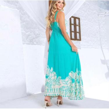 Imagem de Vestido longo de alça - Yasmim modas, Verde, unico