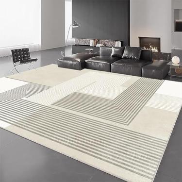 Imagem de Tapetes grandes, modernos e simples para decoração de sala de estar, tapetes abstratos para casa, tapetes para quarto, laváveis, varanda e passarela (200x200 cm, 78x78 pol./Pêlo de laço - 9)