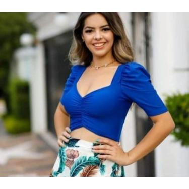 Imagem de blusa feminina manga princesa bufante drapeado na frente - moda filo, 