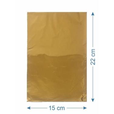 Imagem de 50 Saco de Presente Metalizado 15x22cm - AAZ, Ouro