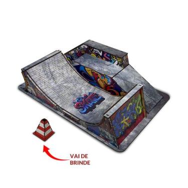Imagem de Pista Skate de Dedo Rampa Vertical com Funbox e Brinde Modelo 5 Mdf Ma