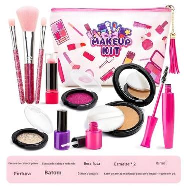 Imagem de Kit De Maquiagem Para Meninas Fingir Brincar, Conjunto De Sombra De Ol