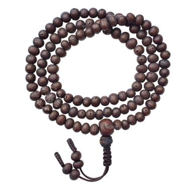 Imagem de EDMIRIA Contas de oração budista Bodh Gaya Mala 108 contas de oração budista japonesa Bodhi Mala para meditação e ioga, 10mm, Madeira, Sem Pedra Preciosa