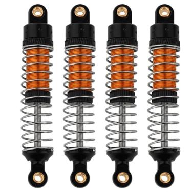 Imagem de Pothyes 4PCS 53mm/59mm/66mm Aluminum Shocks Absorbers Oil Long Threaded Damper for 1/18 RC Crawler TRX4M TRX-4M Bronco Defender K10 Upgrade Parts (59mm black-gold)