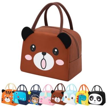 Imagem de Lancheira Térmica Infantil Bolsa térmica Infantil Fitness Viagem Passeio Praia Menina Menino Impermeável Escolar Marmita Com Alça (URSO)