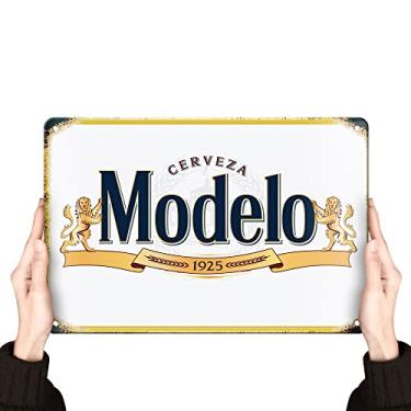 Imagem de Placa de latão modelo Cerveza Cerveja Homem Caverna Decoração Placa de metal Álcool Casa Festa Barra Retrô Vintage Placas 32 x 40 cm, 12X8IN