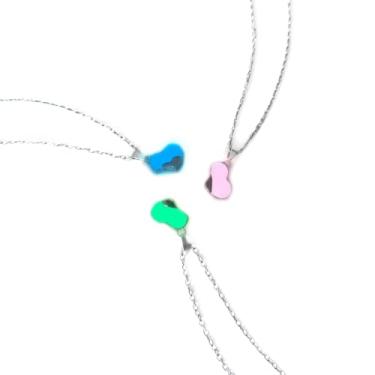 Imagem de ATLVXJL Conjunto de 3 colares de amizade combinando com coração brilhante, várias cores com pingentes de função luminosa