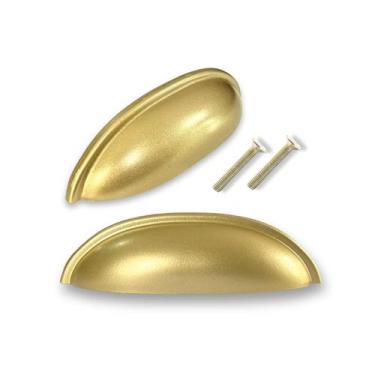 Imagem de 8 Puxador de Gaveta, Armário Móveis Concha Dourado Fosco - Compras Fác