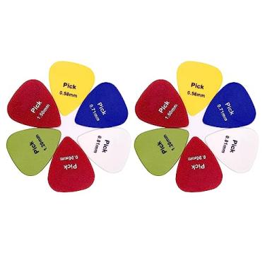 Imagem de KIMISS Conjunto de Picaretas de Guitarra de 100 PCs Com Material ABS - 6 Opções de Espessura - Textura Fosca, Cores Brilhantes, Bordas Arredondadas Caixa de Armazenamento Conveniente Incluída