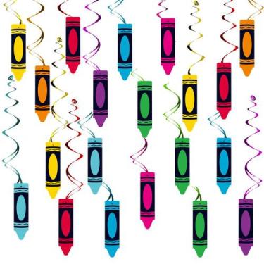 Imagem de Decorações em espirais suspensas YQUQWN Back to School 52 unidades