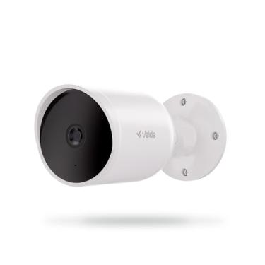 Imagem de Câmera Inteligente Externa Velds, Wi-Fi, 2K, Resistente à Água IP66, Visão Noturna Infravermelha, Detecção de Movimento, Áudio Bidirecional, Cartão SD até 256GB, Branco