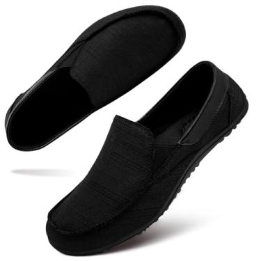 Imagem de Tvtaop Mocassins femininos sem calços, leves, antiderrapantes, cano baixo, casual, sem queda, sola fina, para treino, trilha, minimalista, tênis, Preto, 36
