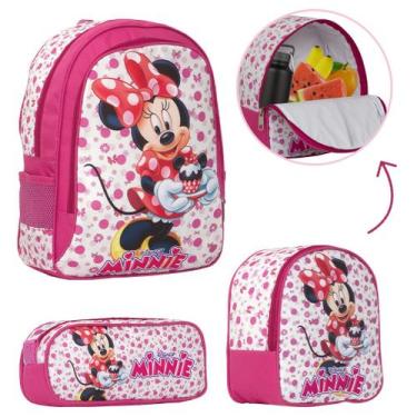 Imagem de Mochila Escolar Minnie Mouse Grande + Lancheira + Estojo - TOYS 2U