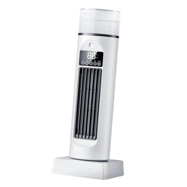 Imagem de IEUDNS Ventilador de torre para quarto com 6 velocidades de vento ajustáveis, silencioso, recarregável por USB, com controle de toque, ventilador de mesa, Branco