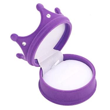 Imagem de SUNGOOYUE Organizador Caixa de Armazenamento de Anel de Design retrô para Engajamento e, Crown Jewelry Box (Violeta)