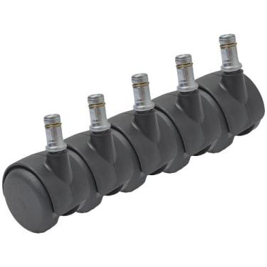 Imagem de Rodízio Giratório SQ90 Rodinha Para Cadeira Preto 40Kg - 5 Un Borracha