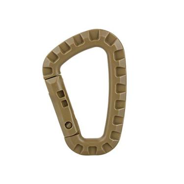 Imagem de Mosquetão Escalada D Forma Fivela Outdoor Camping Montanhismo Gancho Clipe Rápido Alta Resistência Plástico Aço Cor Muddy 3.35x2.16 polegada para Caminhadas Mochila Chaveiro
