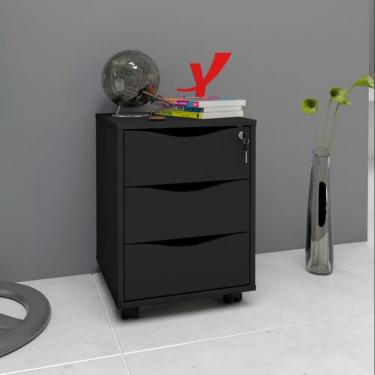Imagem de Gaveteiro Artany Face Com 3 Gavetas Preto