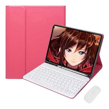 Imagem de Capa Com Teclado Redondo + Mouse Para Tab S7fe/s7plus/s8plus