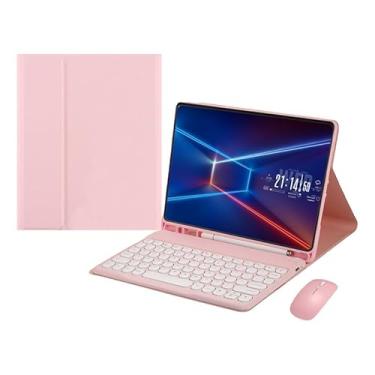 Imagem de Teclado Redondo Para Tab S6 Lite 10.4 Pol Com Capa + Mouse