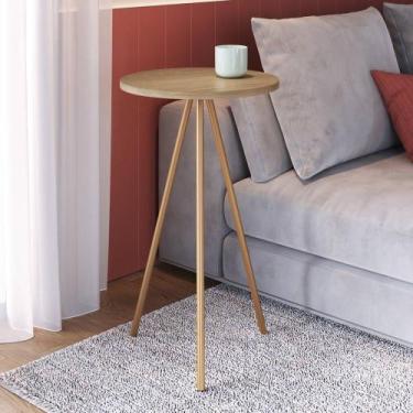 Imagem de Mesa Lateral de Apoio com pés metálicos 35X35cm Freedom Móvel na Caixa