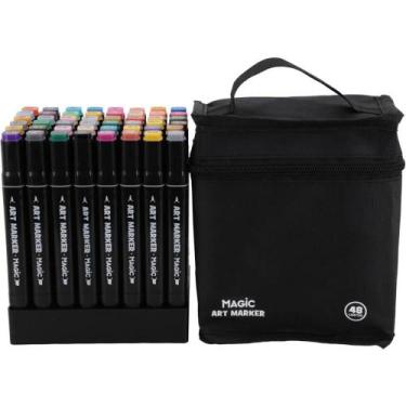 Imagem de Marcador Artístico ART Marker 48 Cores com Bolsa - Magic KIDS