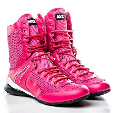 Imagem de Bota De Treino Fitness Cano Alto Em Couro Pink - R-Feminino