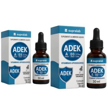 Imagem de Vitamina D3 Vitamina K2 Vitamina E Vitamina A 30 ml gotas ADEK Kit 2 f