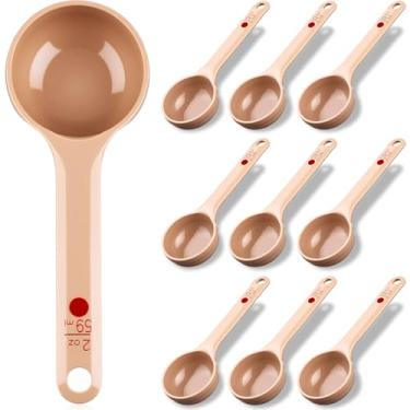 Imagem de Teenyyou Colher métrica com cabo curto, 10 unidades de produtos FoodService, colher de medição de 60 g, avarento de grau alimentício, colher de controle de porção sólida para aveia, creatina, grãos de