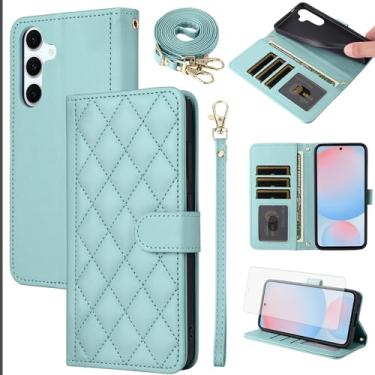 Imagem de Furiet Capa carteira para Samsung Galaxy S23 FE 5G com alça de pulso, alça de ombro, vários compartimentos para cartões, bolsa fólio, acessórios de couro PU, capa de celular para S 23 EF S23FE 23S